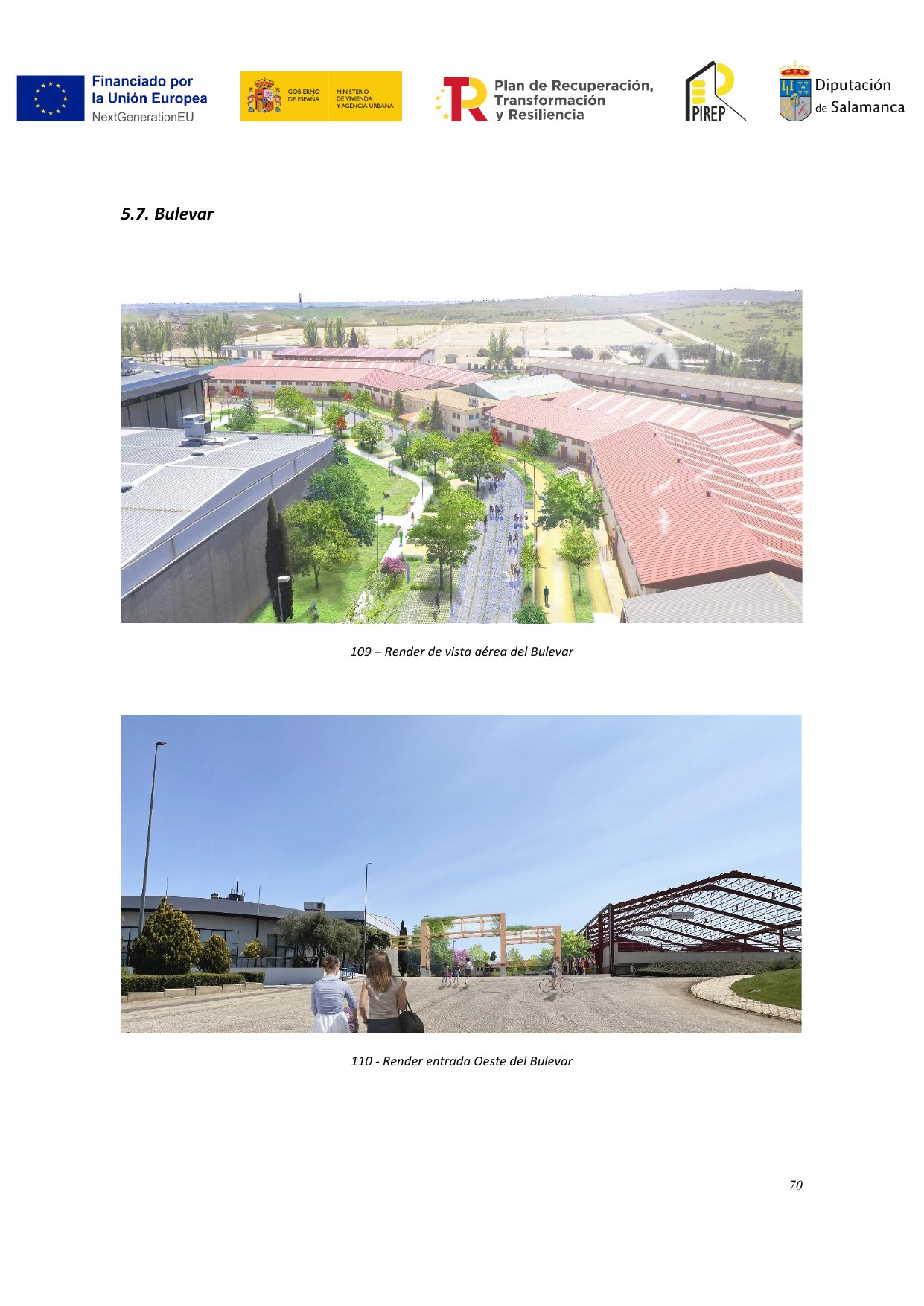 Render aereo del Bulevar dentro del proyecto Co-Habitat 2030