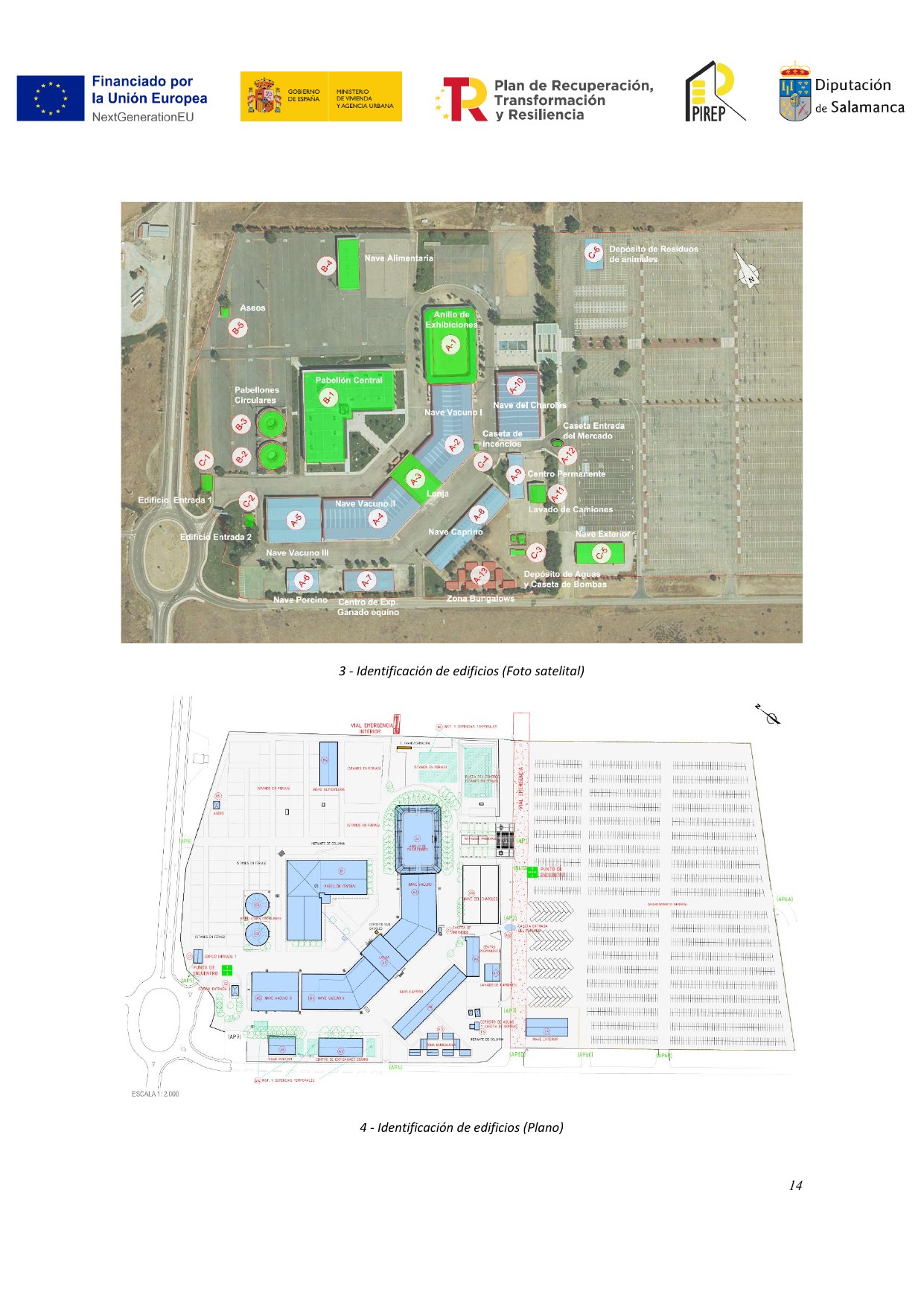 Identificacion satelital y en plano del Recinto Ferial de Salamanca